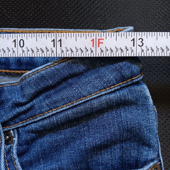 Big Star Brigette Slim Straight Jeans Womens 26L Blue Excellent Hemmed Stretch - Picture 11 of 14